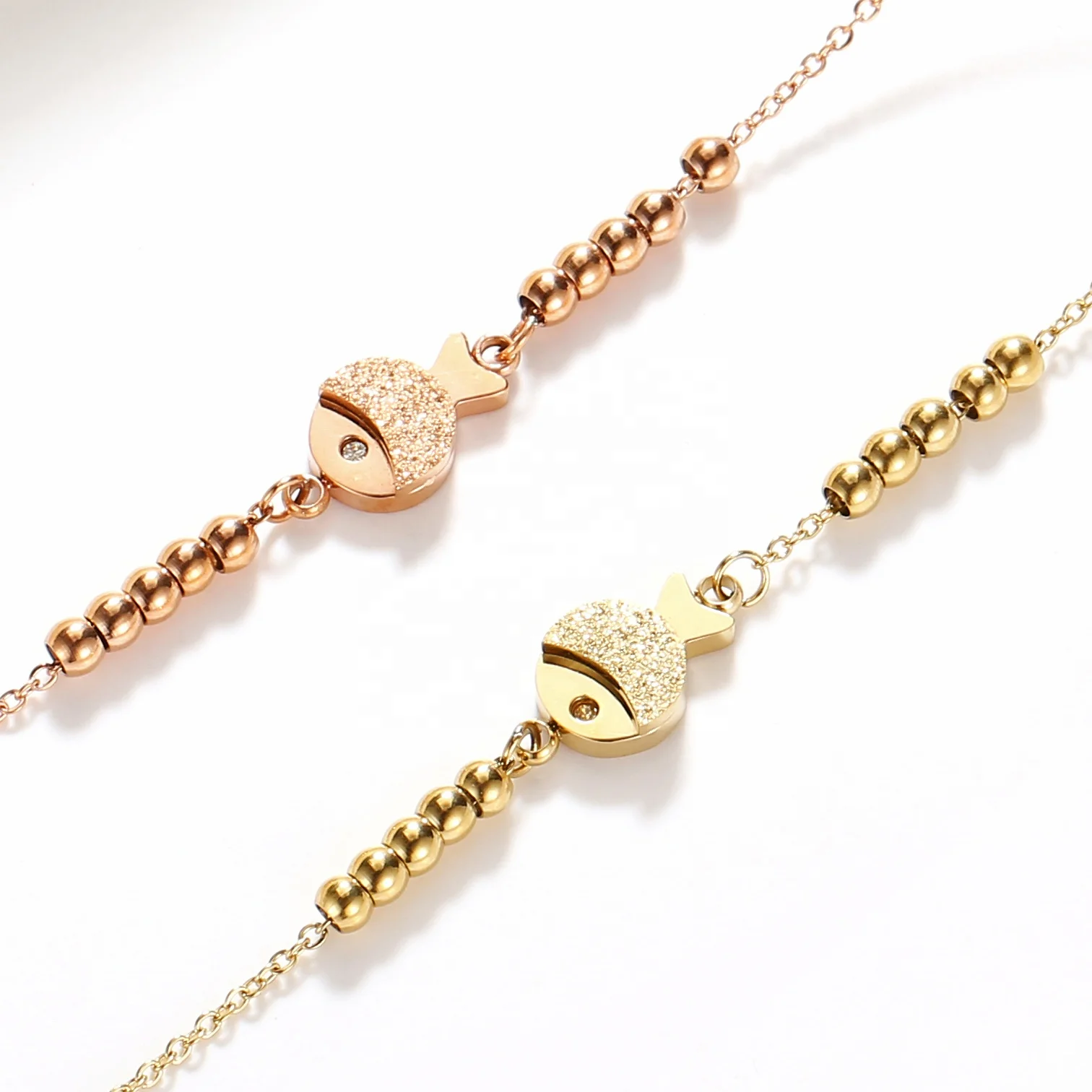 

Fashion Custom Design Women Bracelet Fish Couple Bracelet Gold Plated Handmade Stainless Steel Bracelet Cute Jewelry
