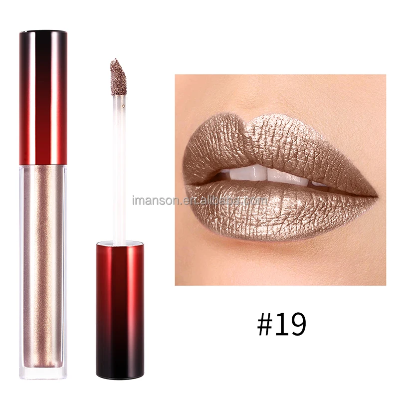 

No Logo Waterproof High Pigment Metallic Lip Makeup Shine Lipgloss Pearlcent with Shimmer