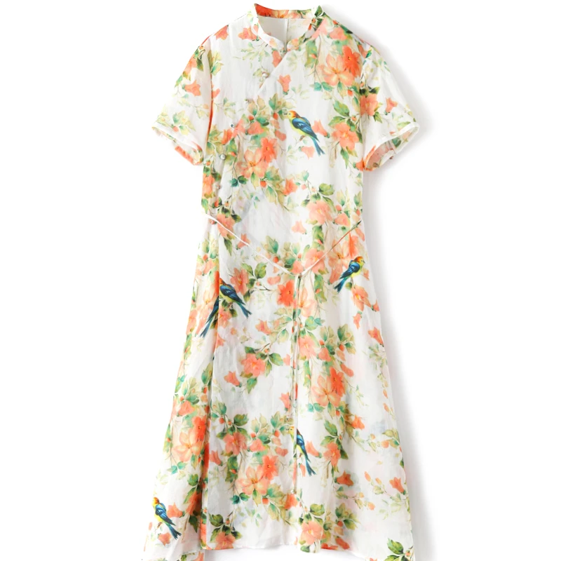 

Chinese style floral dresses noble and elegant casual dresses for evening dresses, Customized color