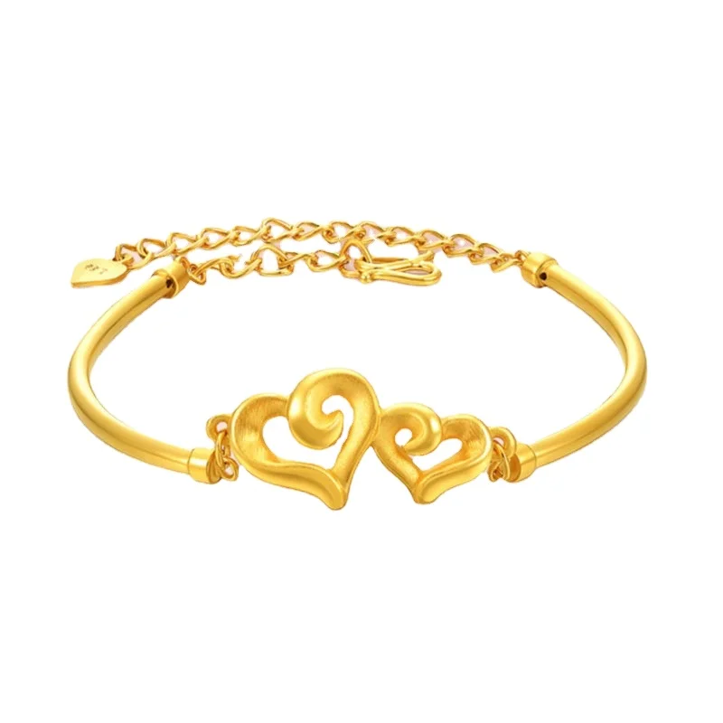 

Love Heart Bracelet Women Copper Gold Plated Heart Bracelet Gold Plated Heart Bracelet Sand Gold