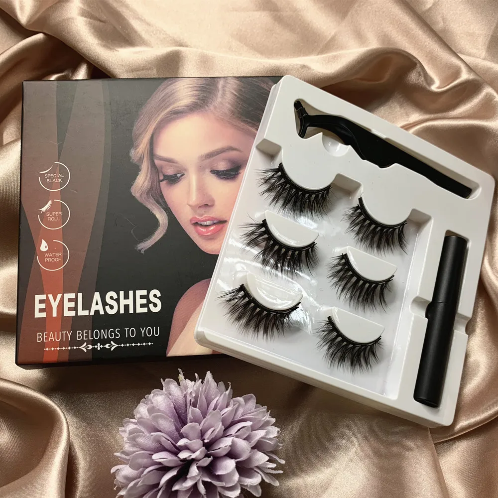 

Magnetic Eyelashes Luxury Magnetic Lashes And Eyeliner Kit Mink Magnetic Eyelashes With Eyeliner Private Label, Custom color