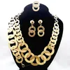 Factory Custom 4 Piece set India Serial Copper Alloy Gold Plated Exaggerated Large Necklace Set