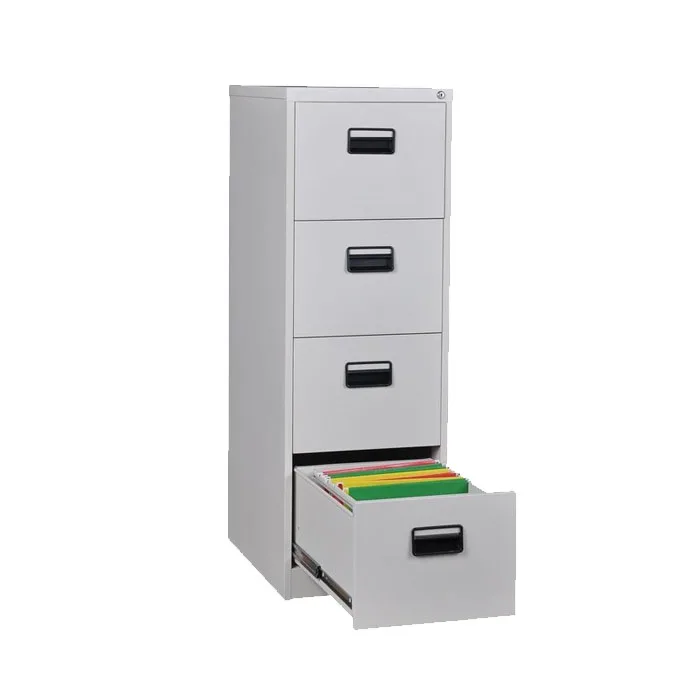 European Style Vertical Lockable 4 Drawer Steel Narrow Card File