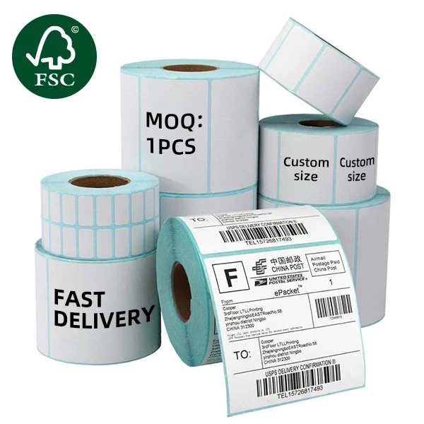 

Free Sample Custom Food Bottle Package Shipping Direct Thermal Sticker Label Blank Round Rolls 4 x 6