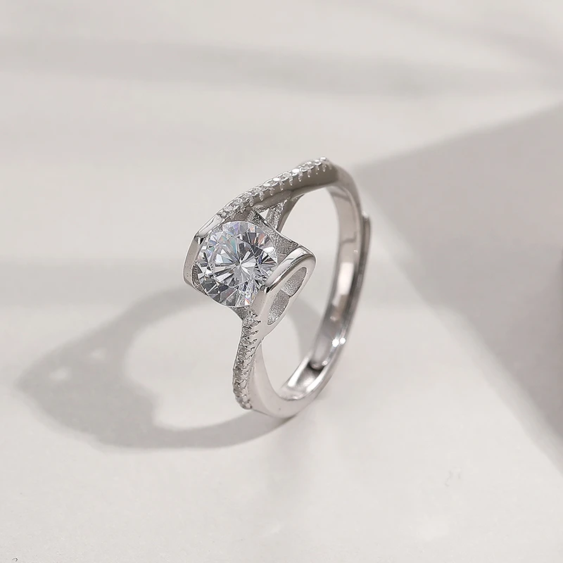 

Round Cut Gemstone 925 Sterling Silver Finger Rings for Wedding