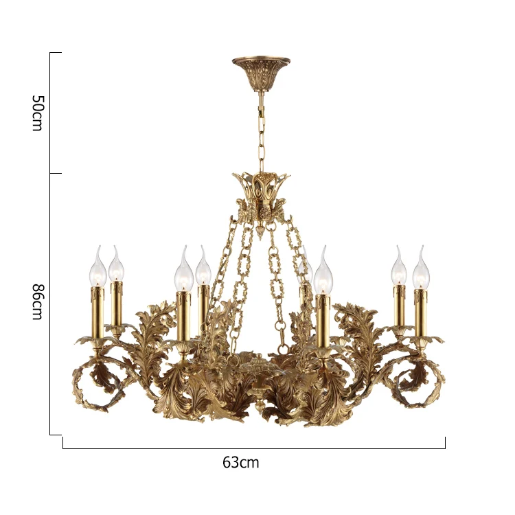 lost wax leaf bronze chandelier lighting fixture