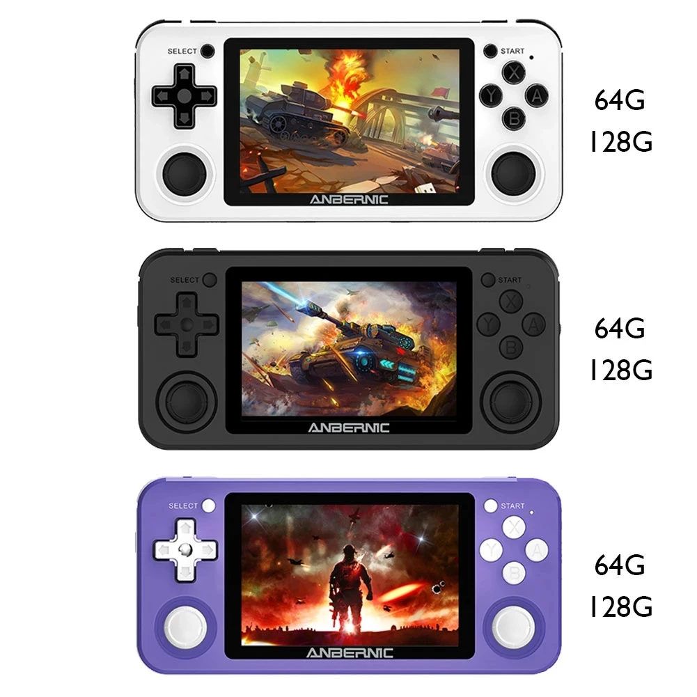 

RG351P ANBERNIC Retro Game PS1 RK3326 64G Open Source System 3.5 inch IPS Screen Portable Handheld Game Console RG351gift 2400