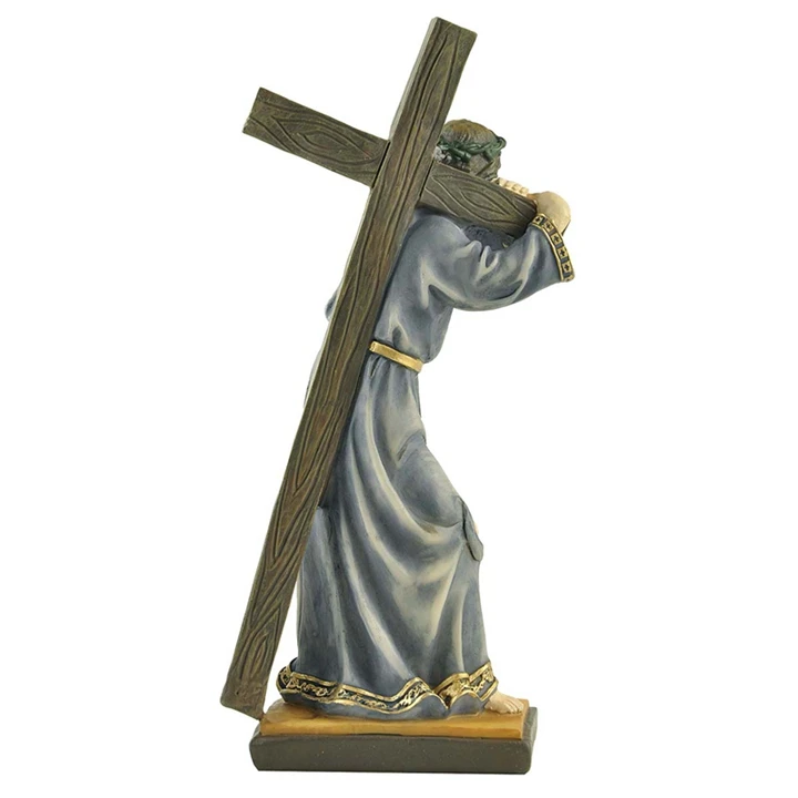 Clear Epoxy Resin Religious Carrying Cross Statues Jesus Crucifix Moulds Decor Of Catholic