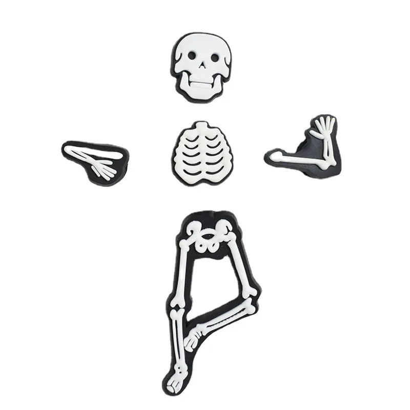 

New charm hot sale skull shoes flower PVC shoes decoration, As picture/custom