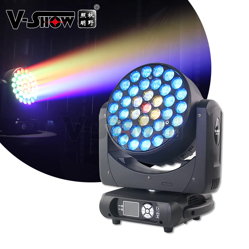 

slow shipping Led stage light Beam wash zoom 2pcs 37*15W RGBW 4in1 circle control for Christmas event