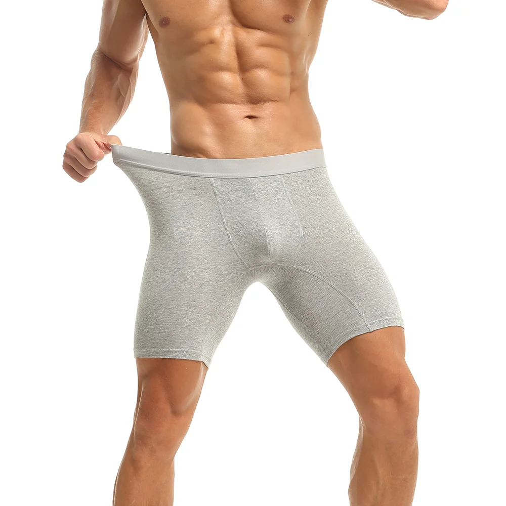 

2023 comfortable Cotton Long Boxers Shorts Breathable Men underwear Boxers
