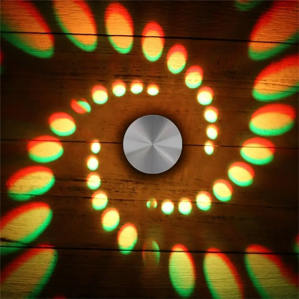 RGB Spiral Hole Effect LED Sconce Wall Lamp Light Fixture Colorful Wandlamp Remote Controller For Party Bar KTV Home Decoration