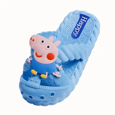 
promotion cheap summer children cute pig cartoon hole shoes pvc anti-slip kids girls boys home warehouse swimming slide slipper 