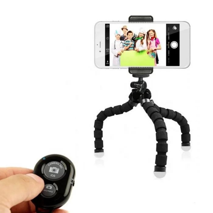 

Flexible Portable Folding Handy Selfie Stick Tripod With Remote Shutter For iPhone, Blue, black, red