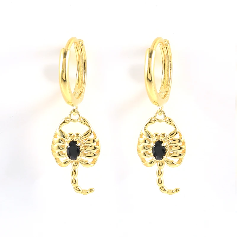 

CANNER Wholesale Jewerly New Popular 18K Gold Plated S925 Silver Scorpion Pendant Earrings For Women