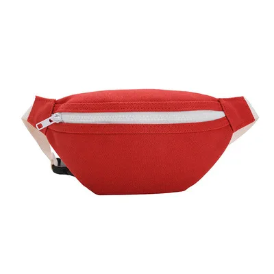 

Wholesale waist bag custom logo casual canvas solid color messenger bag daily children's waist bag running