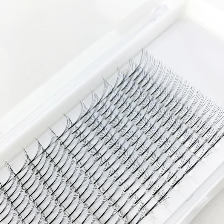 

Wholesale fan las extension trays volume premade eyelash extension fans, Natural black