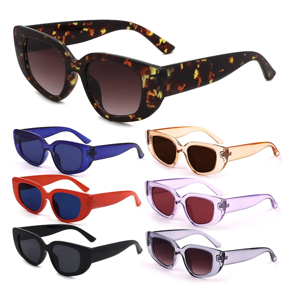 

VIFF HP19702 Fashion Colorful Sun Glasses Transparent Frame Cateye Sunglasses Occhiali Da Sole Donna 2021