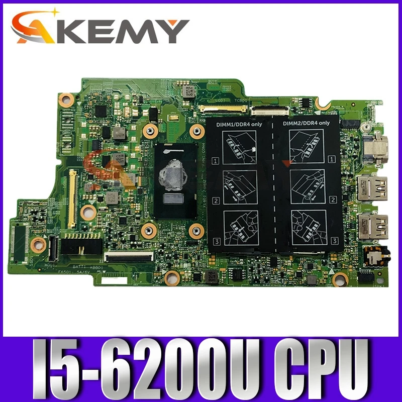 

Original Motherboard For DELL 5568 Core I5-6200U Mainboard CN-0YKP87 0YKP87 15296-1 SR2EY DDR4