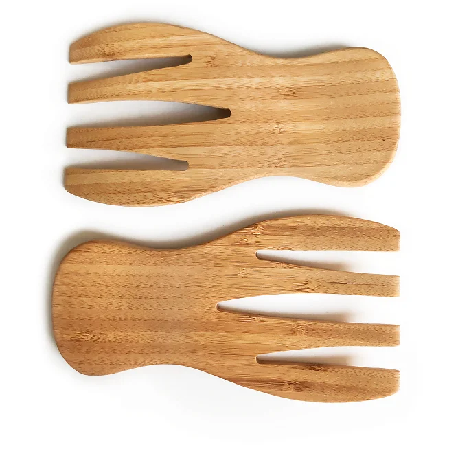 

Hot-selling 2 Pieces Custom logo Biodegradable Bamboo Salad Server Tools Set