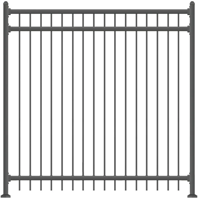 

Style 3-Rail Steel fencing trellis gates, Powder-Coated Black Aluminum Swimming Pool Fence