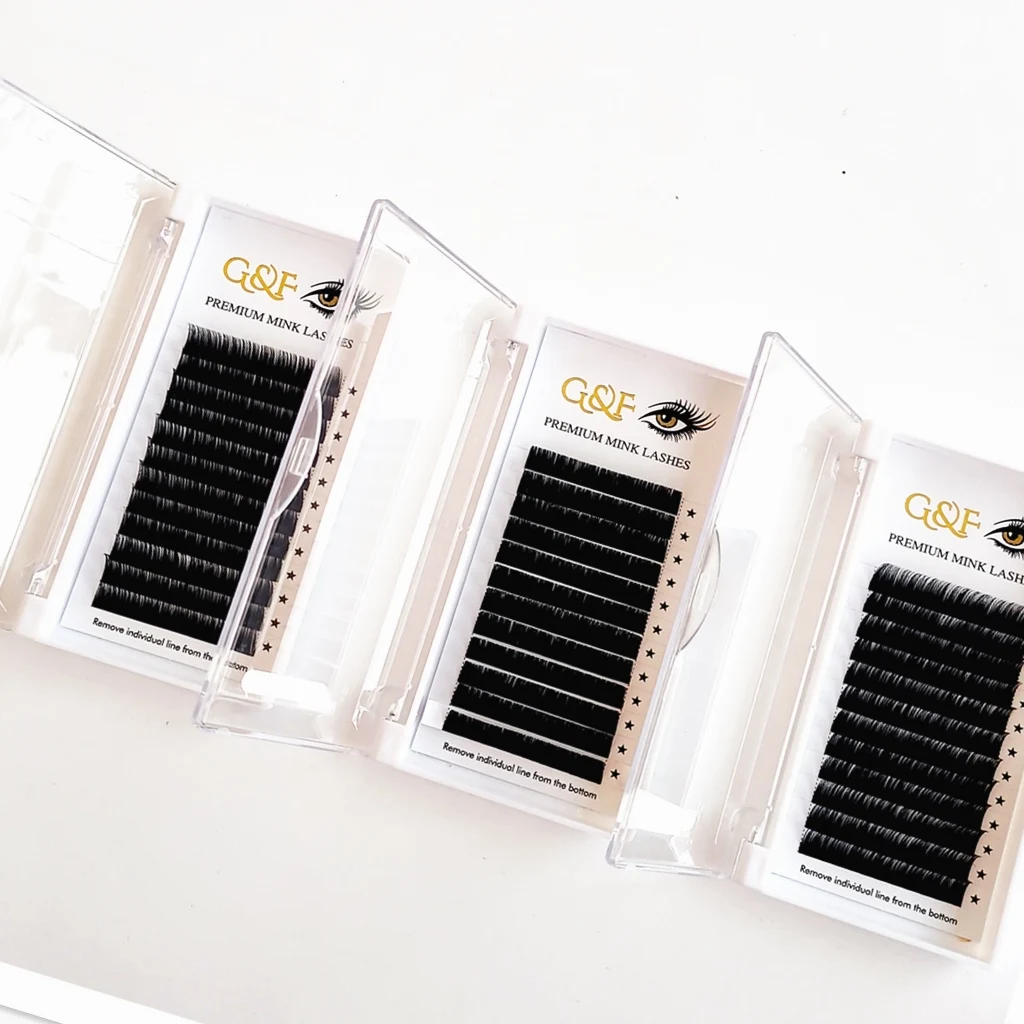

Wholesale eyelashes private label, pre made volume fans mink lashes, mink individual eyelash extension, Black