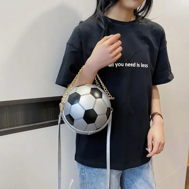 

Trendy Ladies Girls Football Shape Purses Bag Fashion Crossbody Shoulder Round Ball Handbag for Women