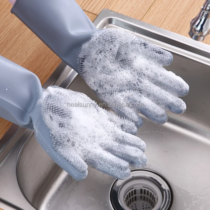 

Wholesale Cleaning Tools Wash Brush Silicone Dishwashing Gloves Kitchen, Customized