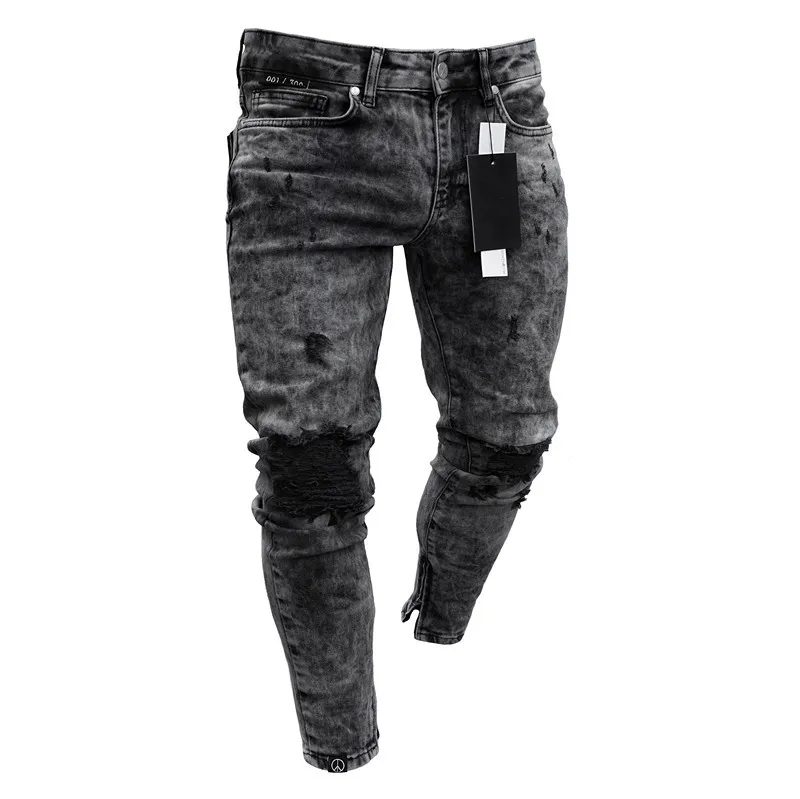 

Men's Ripped Jeans Stretch Denim Feet Pants Men's New Style Best Selling Jeans For Men