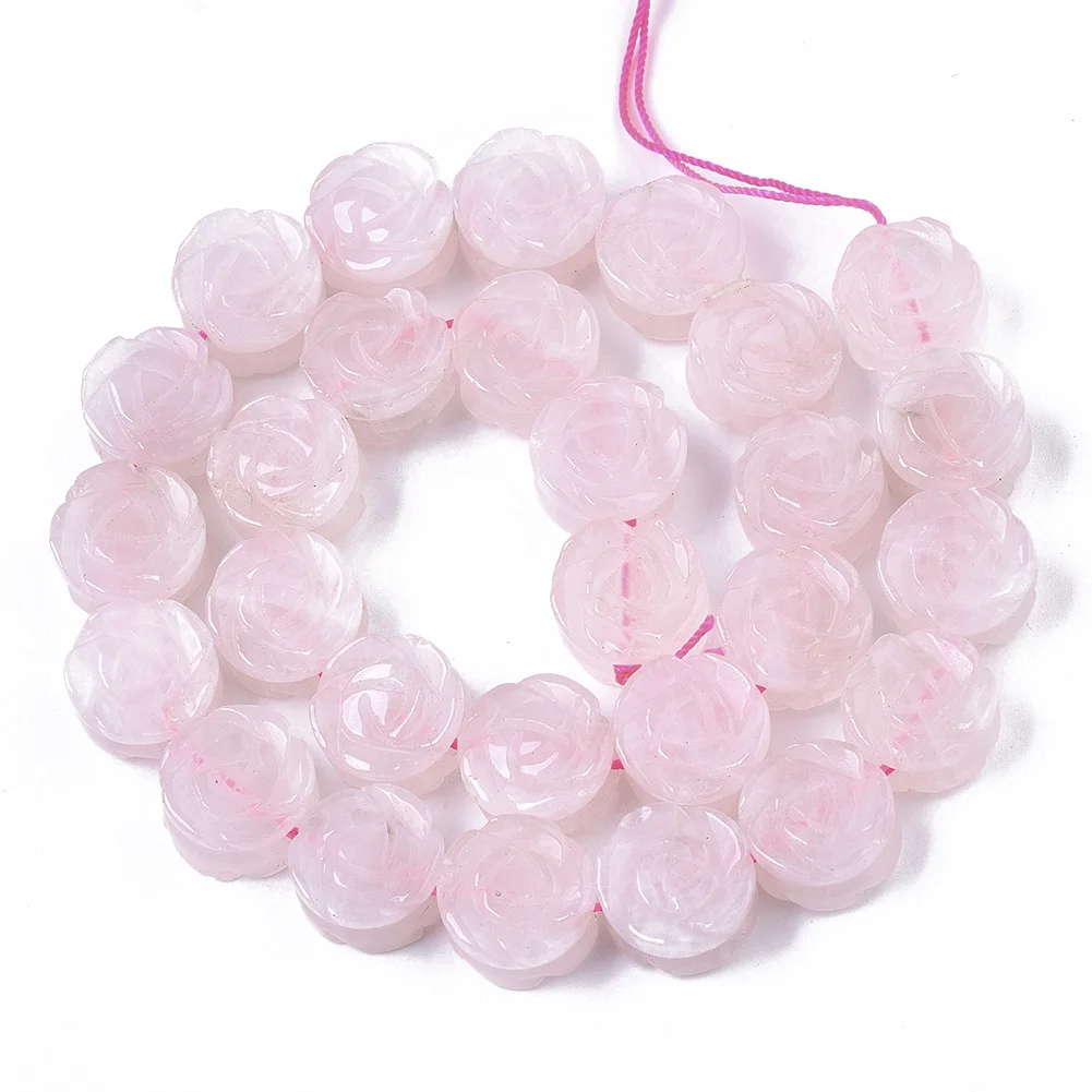 

Pandahall Loose Flower Shape Natural Rose Quartz Beads