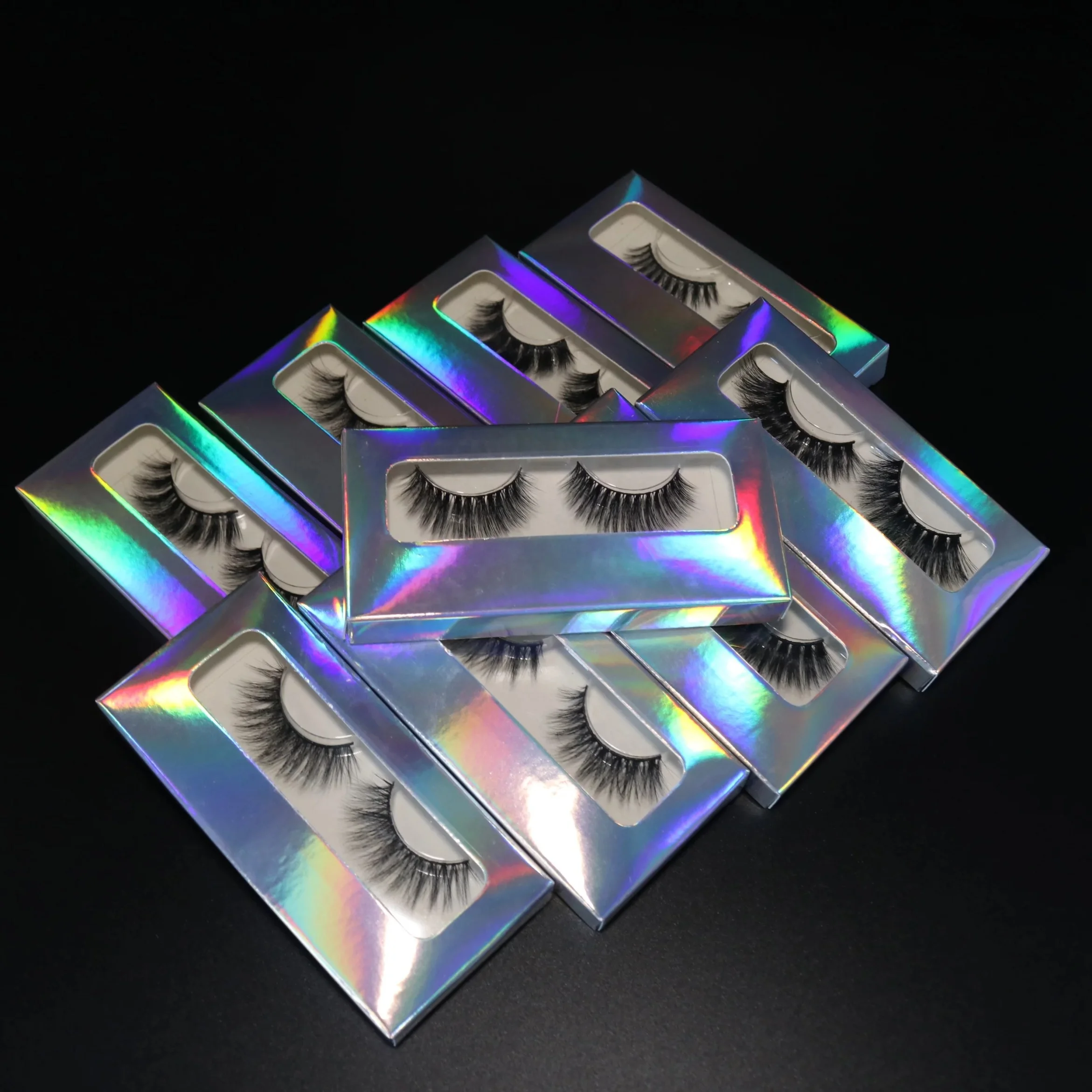 

Custom Boxes For Lashes Own Brand Private Label Mink Lashes With Packaging High Quality 3D Mink Lashes, Black color