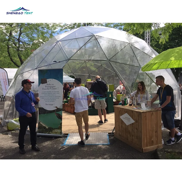 

3 meter 4m Luxury PVC Geodesic Mini Dome Tent Transparent Igloo Tent For Garden Yard Coffee Shop