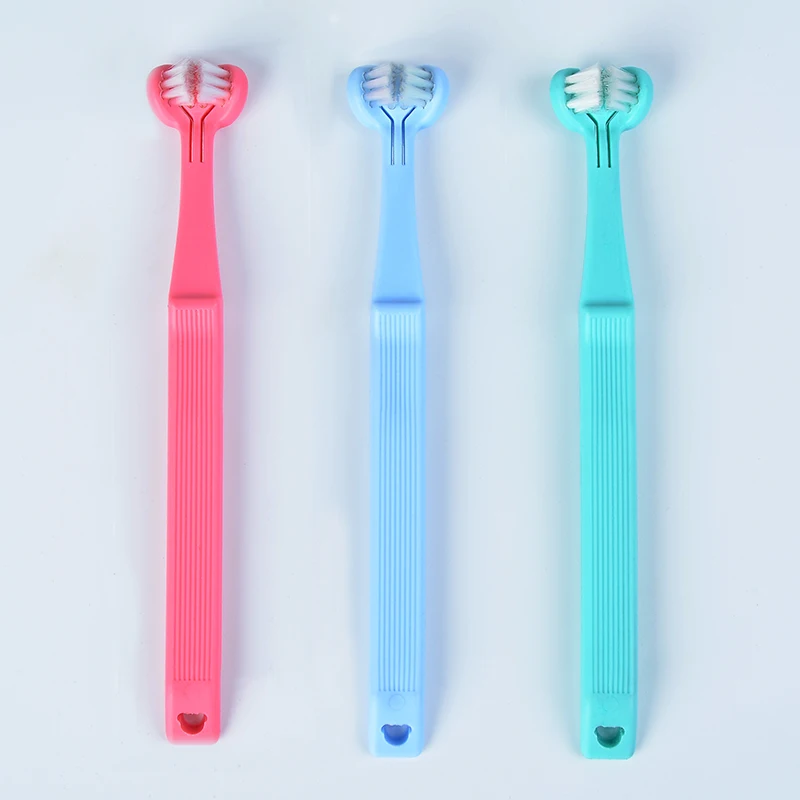 

MDB Children Toothbrush Three-Sided Soft Bristles U-Shaped Training Toothbrush Parent-child interaction, Green,blue,pink