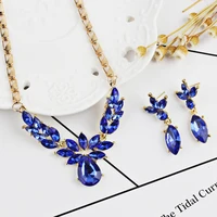 

2020 SAF wholesale crystal alloy gemstone new grace fashion wedding women necklace and earring jewelry sets