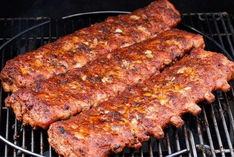Ribs before and after smoking with bone up position