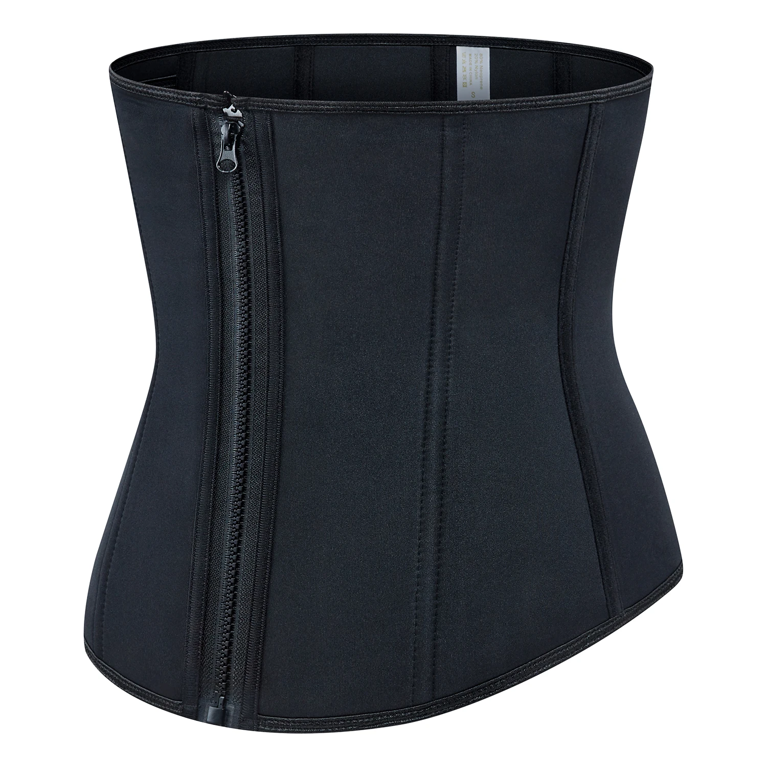 

Maikete Feelingirls Front Hook Zipper neoprene Waist Trainer 9 Steel Boned Loss Weight Women Corset Shapers Workout, Black