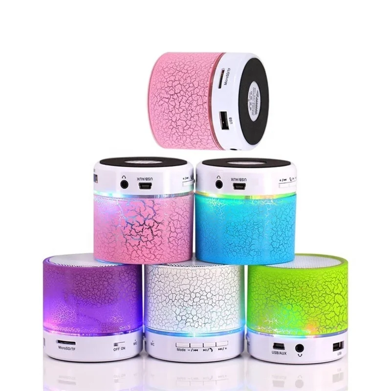 

Hot selling mini portable wireless Blue tooth Speaker with crack LED color