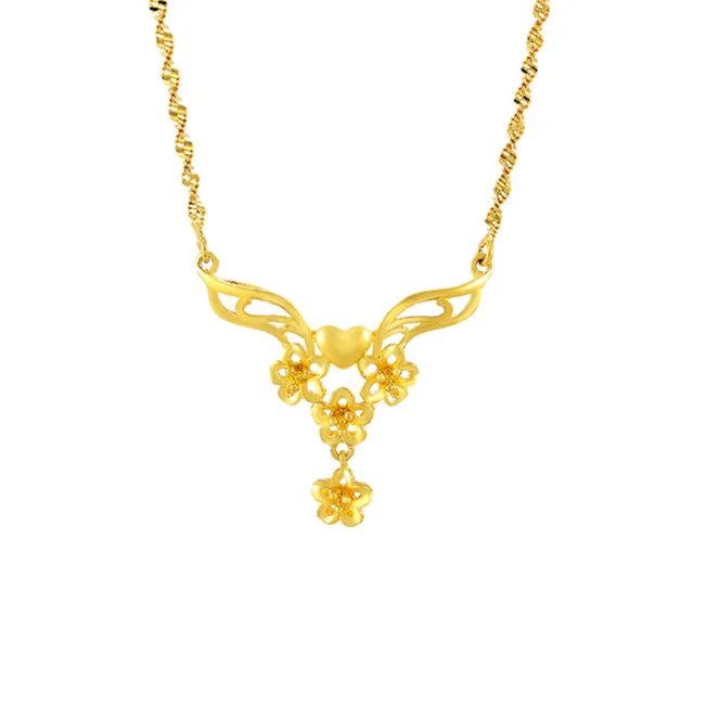 

Yellow Gold Plated Delicate Pendant Flower Necklace