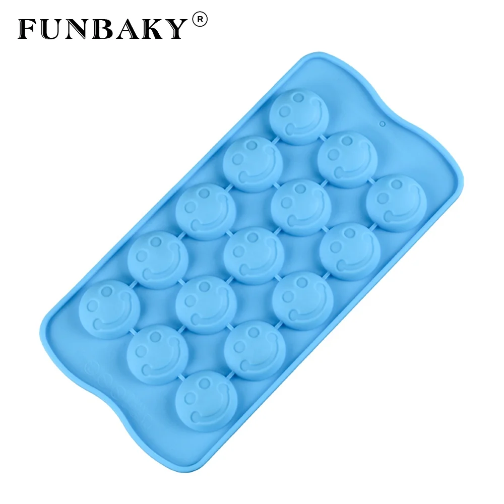 

FUNBAKY Multi - cavity candy mold smile face shape chocolate silicone mold round mold cake decorating gummy making tools, Customized color