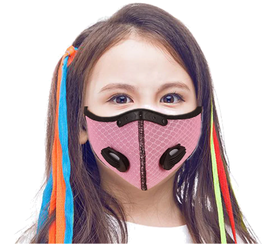 

Children filter reusable sports kids anti dust face shiled for kids protection, Black blue red grey pink...