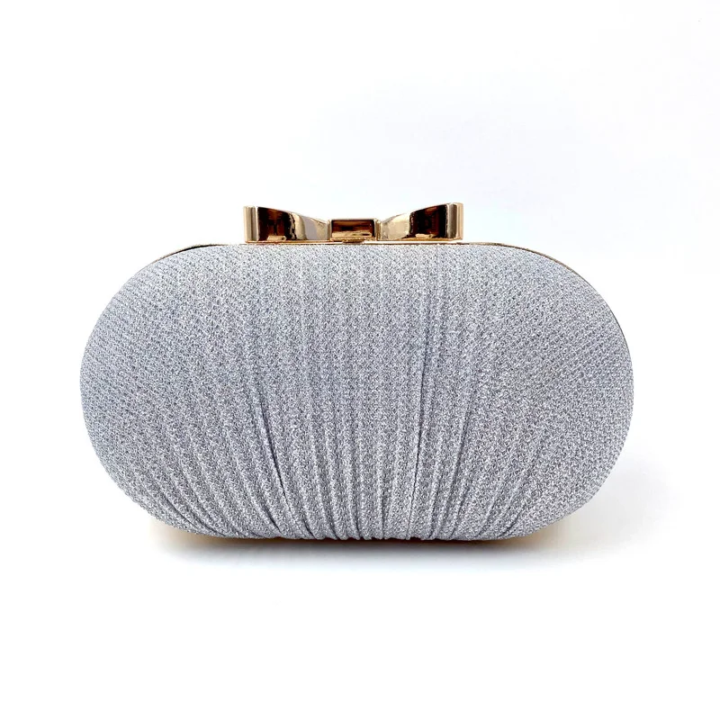 

Fashion Women Ruched Clutch Party Wedding Bride Wallet Clutch Bags Crossbody Bag Bow Evening Bag, 3 colors