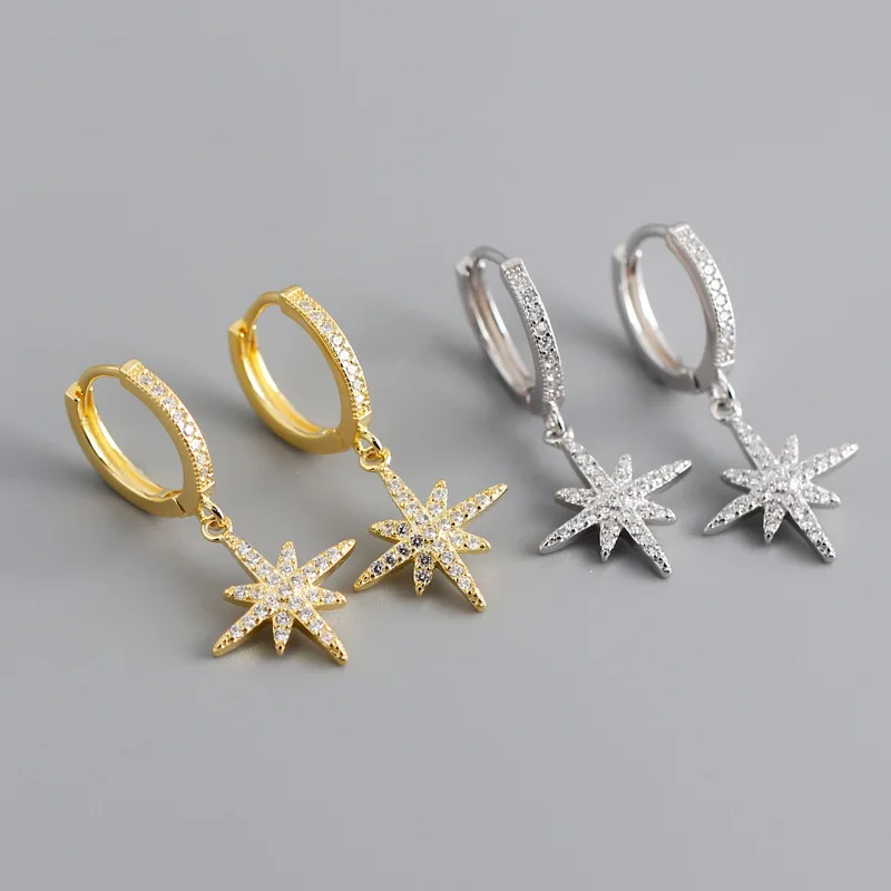 

Sailing Jewelry 925 Sterling Silver Earring CZ Star Pendant Silver Earring
