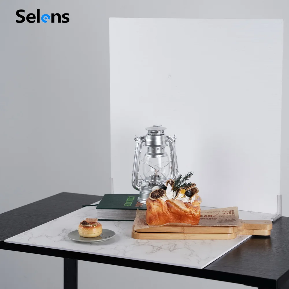 

Selens 80x120cm wood Texture Double Side Background Food Flat Lay Vertical Backdrop Board For Photo Studio Prop Jewelry Cosmetic
