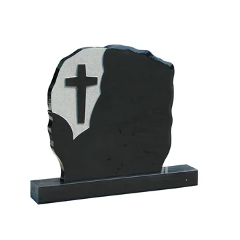 black granite cross headstone