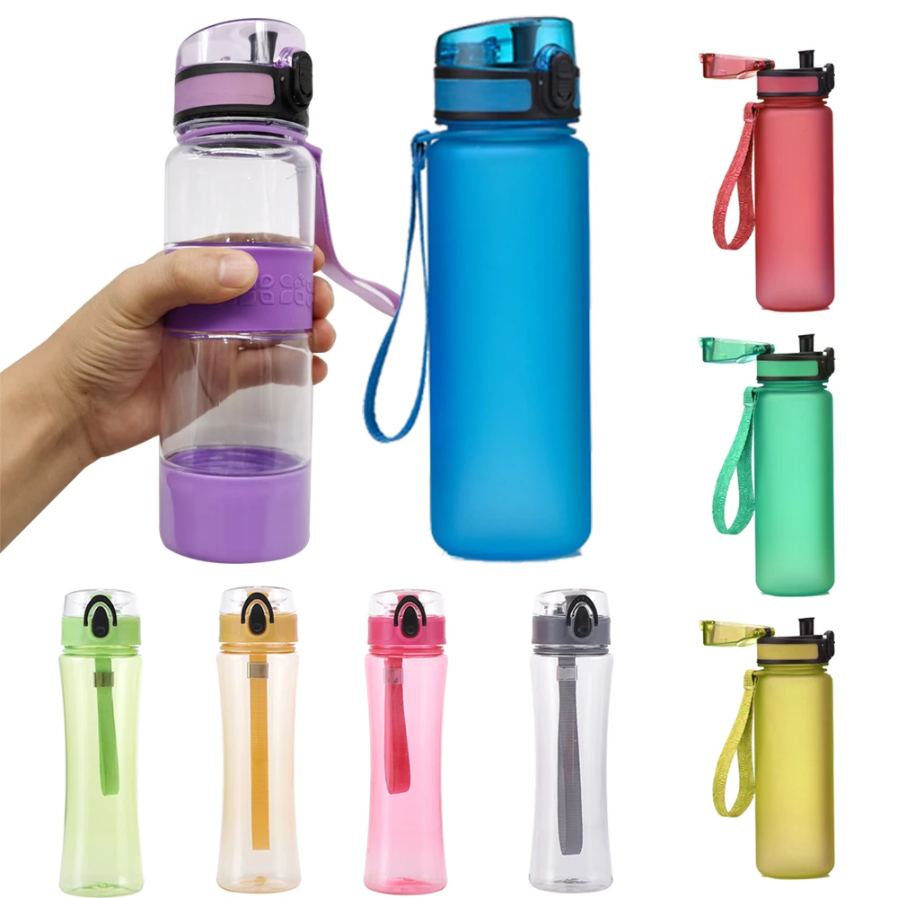 

Best Sports Water Bottle 18oz Small Eco Friendly & BPA Free Plastic Fast Water Flow Flip Top Lid Opens water bottle With 1-Click