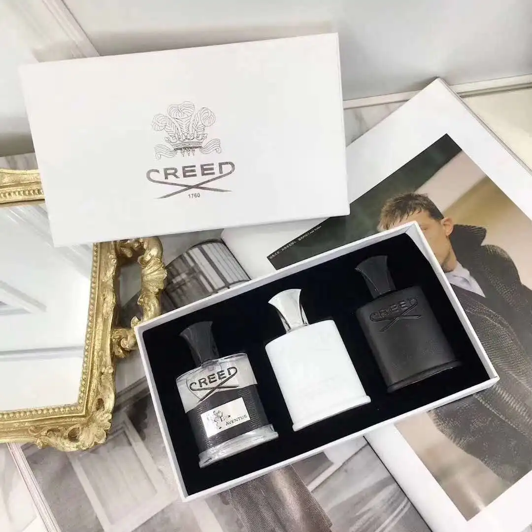 

30ml*3 Creed Kit Parfum High Quality Creed Cologne 3pcs Sets Aventus Tweed Silver Mountain Water Perfume Fragrance Set for Men