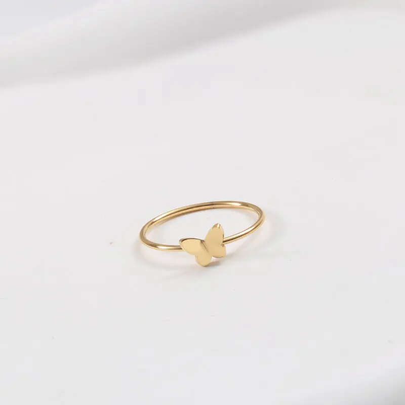 

Tarnish Free High End 18K Gold Plated Dainty Butterfly Fashion Rings for Women Stainless Steel Jewelry