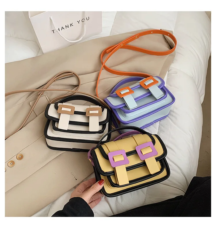 

New fashion cross-body bag bumps into color foreign atmosphere joker literature and art small square bag, Picture