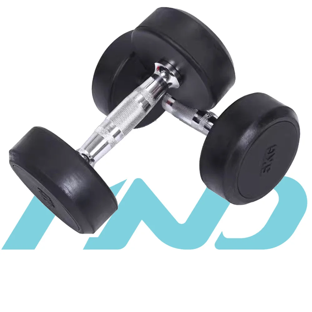 

Stocked Dumbbell Set Fitness Accessories Gym Weights Black Rubber Coated Rubber Dumbbell