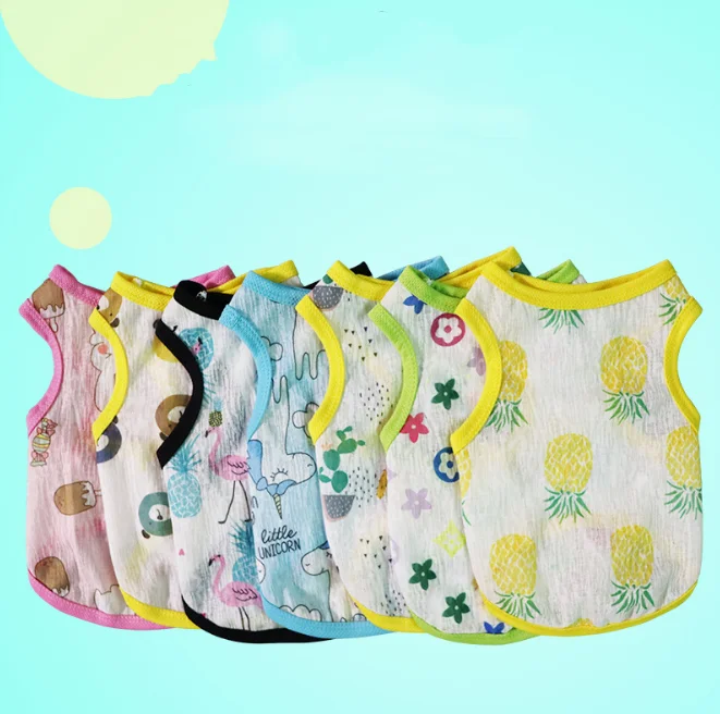 

Factory Best Cooling Designer Dog Clothes Pet Vest Dog Summer Shirt for French Bulldog Chihuahua, Yellow, white, red, blue...